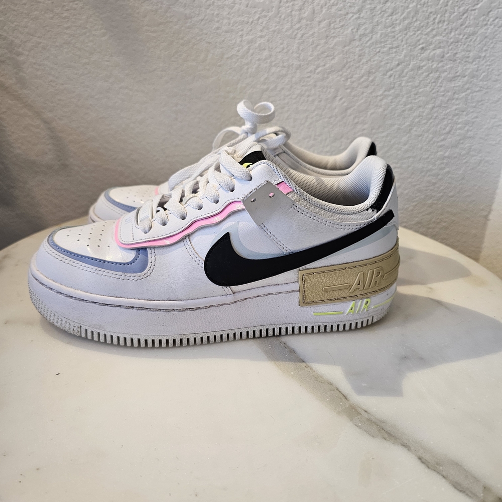 Nike Air Force 1 Shadow White Black Pink Sneakers